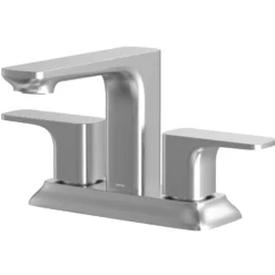 Karran Venda 1.2 GPM Double Lever Handle Lead-free Brass ADA Bathroom Faucet, Centerset, Stainless Steel, KBF516SS