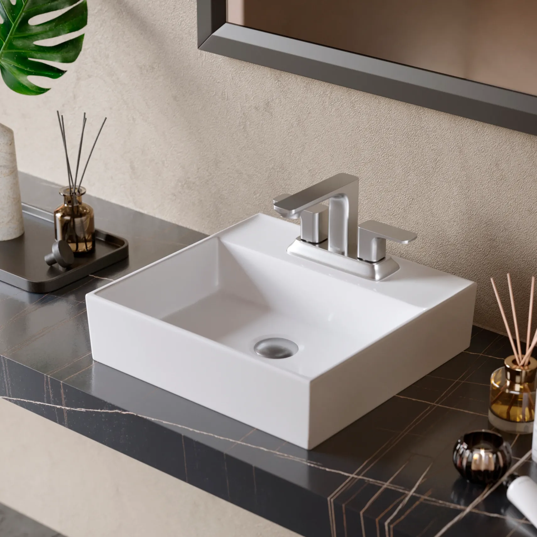 Karran Venda 1.2 GPM Double Lever Handle Lead-free Brass ADA Bathroom Faucet, Centerset, Stainless Steel, KBF516SS