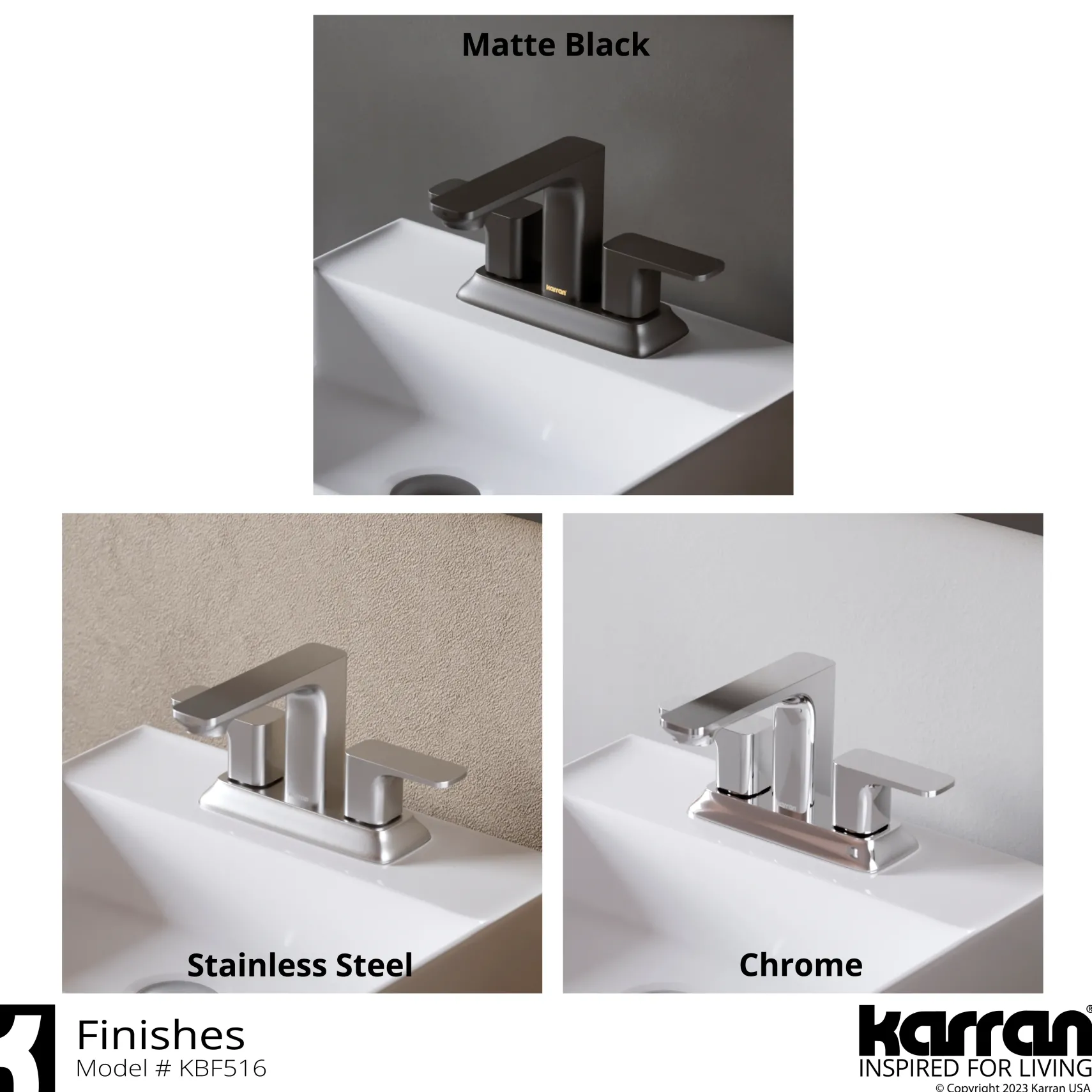 Karran Venda 1.2 GPM Double Lever Handle Lead-free Brass ADA Bathroom Faucet, Centerset, Stainless Steel, KBF516SS