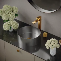 Karran Venda 1.2 GPM Single Lever Handle Lead-free Brass ADA Bathroom Faucet, Vessel, Gold, KBF512G
