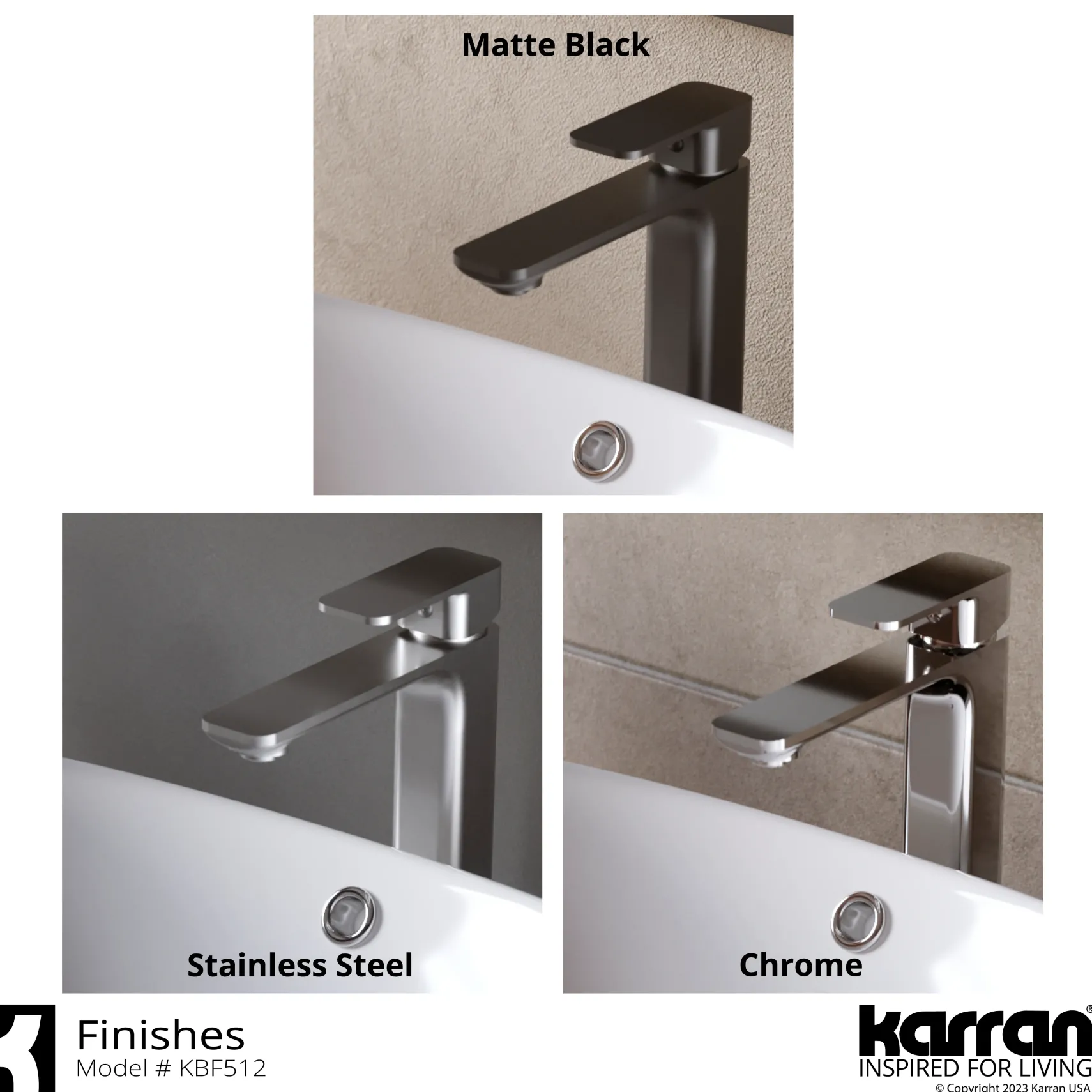 Karran Venda 1.2 GPM Single Lever Handle Lead-free Brass ADA Bathroom Faucet, Vessel, Chrome, KBF512C