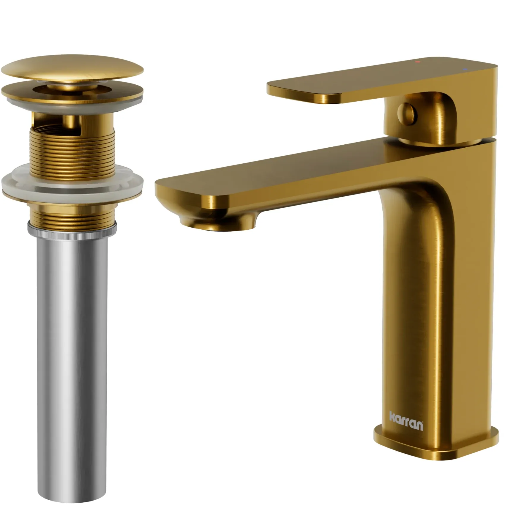 Karran Venda 1.2 GPM Single Lever Handle Lead-free Brass ADA Bathroom Faucet, Basin, Gold, KBF510G