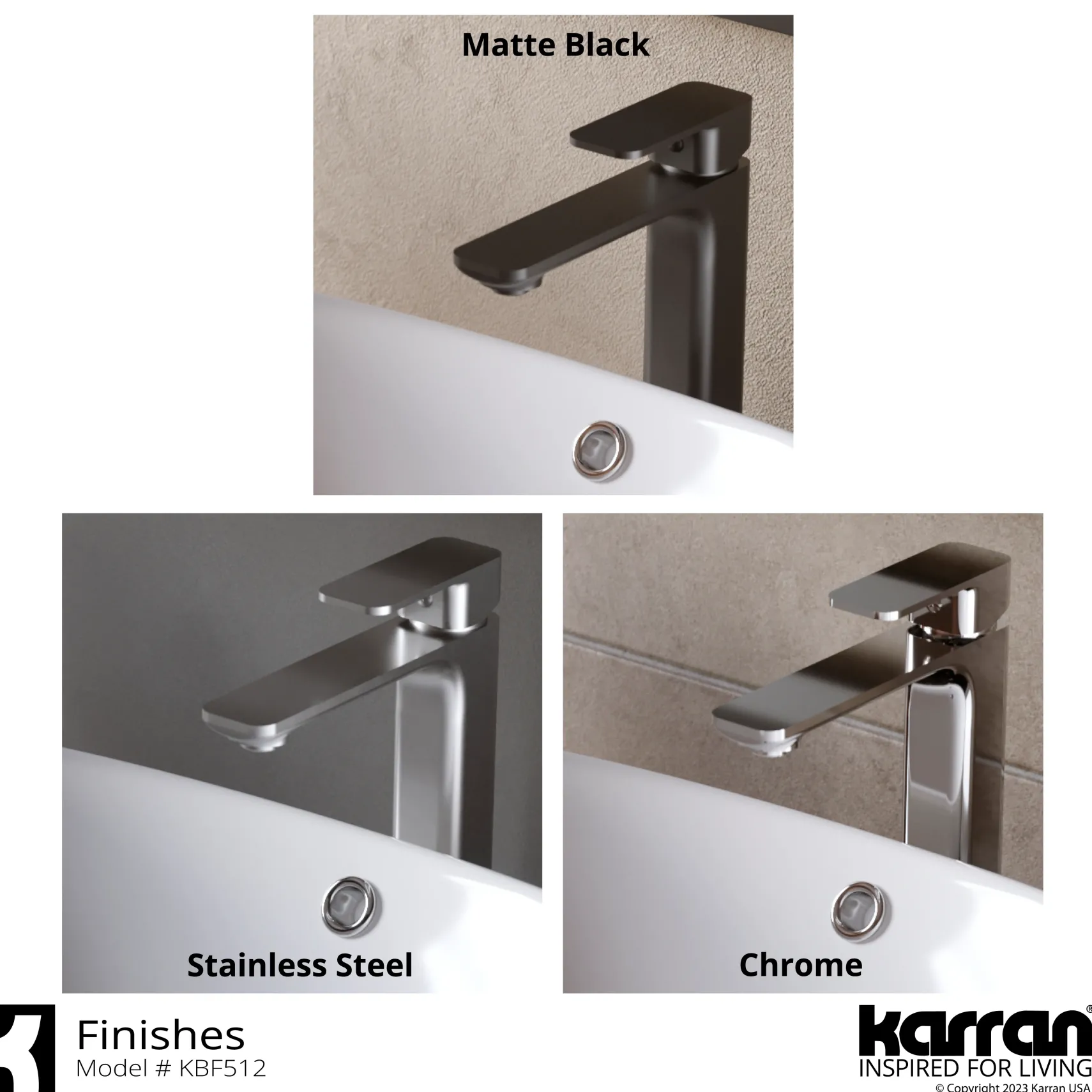 Karran Venda 1.2 GPM Single Lever Handle Lead-free Brass ADA Bathroom Faucet, Vessel, Stainless Steel, KBF512SS