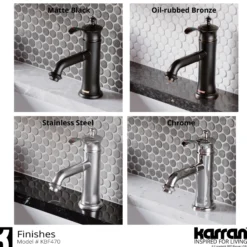 Karran Vineyard 1.2 GPM Single Lever Handle Lead-free Brass ADA Bathroom Faucet, Basin, Matte Black, KBF470MB