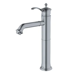 Karran Vineyard 1.2 GPM Single Lever Handle Lead-free Brass ADA Bathroom Faucet, Vessel, Stainless Steel, KBF472SS