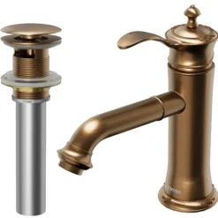 Karran Vineyard 1.2 GPM Single Lever Handle Lead-free Brass ADA Bathroom Faucet, Basin, Brushed Copper, KBF470BC