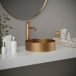 Karran Vineyard 1.2 GPM Single Lever Handle Lead-free Brass ADA Bathroom Faucet, Vessel, Brushed Copper, KBF472BC