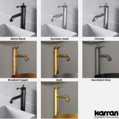 Karran Vineyard 1.2 GPM Single Lever Handle Lead-free Brass ADA Bathroom Faucet, Vessel, Brushed Copper, KBF472BC