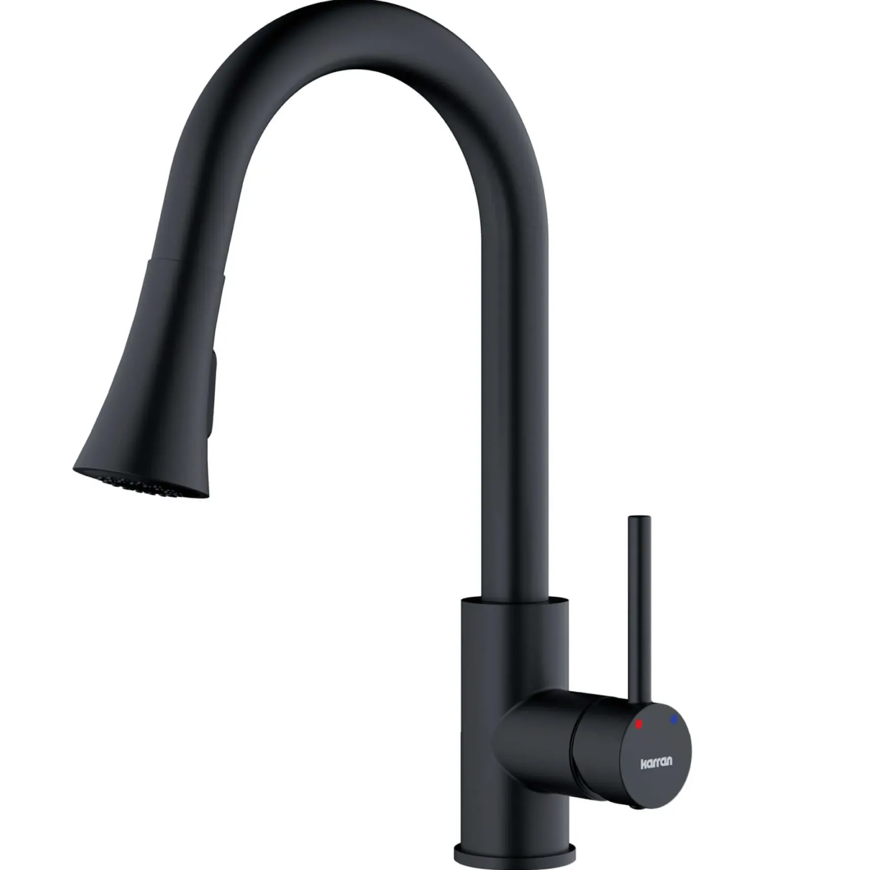 Karran Weybridge 1.8 GPM Single Lever Handle Lead-free Brass ADA Kitchen Faucet, Pull-Down Kitchen, Matte Black, KKF240MB