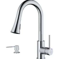 Karran Weybridge 1.8 GPM Single Lever Handle Lead-free Brass ADA Kitchen Faucet, Pull-Down Kitchen, Chrome, KKF240SD25C