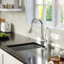 Karran Weybridge 1.8 GPM Single Lever Handle Lead-free Brass ADA Kitchen Faucet, Pull-Down Kitchen, Chrome, KKF240SD25C