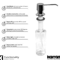 Karran Weybridge 1.8 GPM Single Lever Handle Lead-free Brass ADA Kitchen Faucet, Pull-Down Kitchen, Chrome, KKF240SD25C