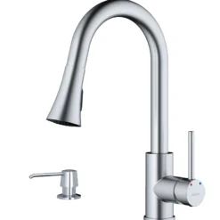 Karran Weybridge 1.8 GPM Single Lever Handle Lead-free Brass ADA Kitchen Faucet, Pull-Down Kitchen, Stainless Steel, KKF240SD25SS