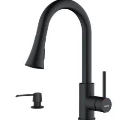 Karran Weybridge 1.8 GPM Single Lever Handle Lead-free Brass ADA Kitchen Faucet, Pull-Down Kitchen, Matte Black, KKF240SD25MB