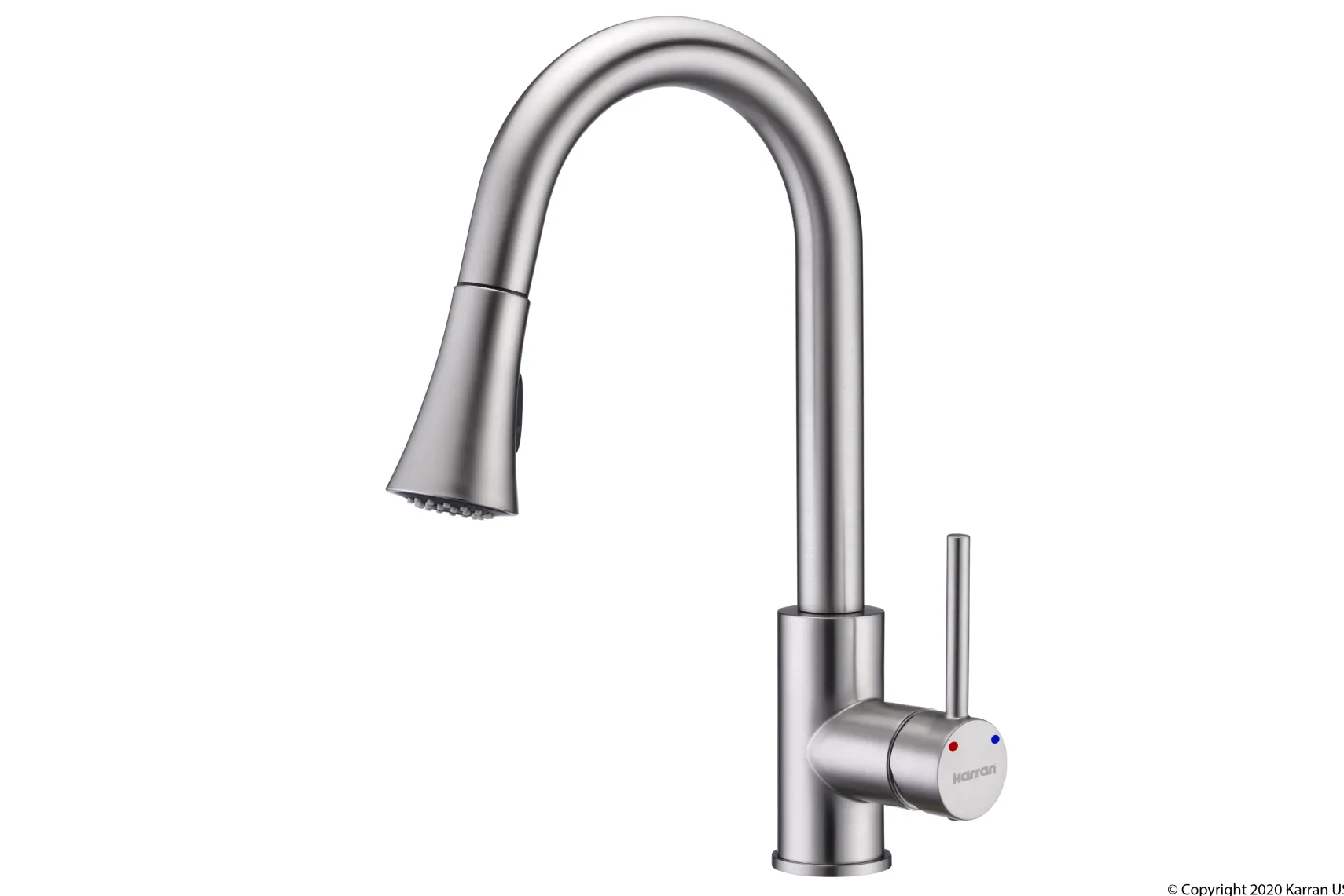 Karran Weybridge Single Lever Handle Lead-free Brass ADA Kitchen Faucet, Pull Down, Stainless Steel, KKF240SS