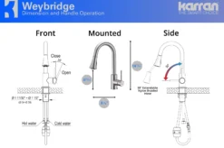 Karran Weybridge Single Lever Handle Lead-free Brass ADA Kitchen Faucet, Pull Down, Stainless Steel, KKF240SS