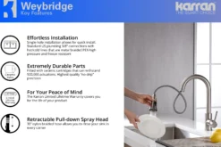Karran Weybridge Single Lever Handle Lead-free Brass ADA Kitchen Faucet, Pull Down, Stainless Steel, KKF240SS