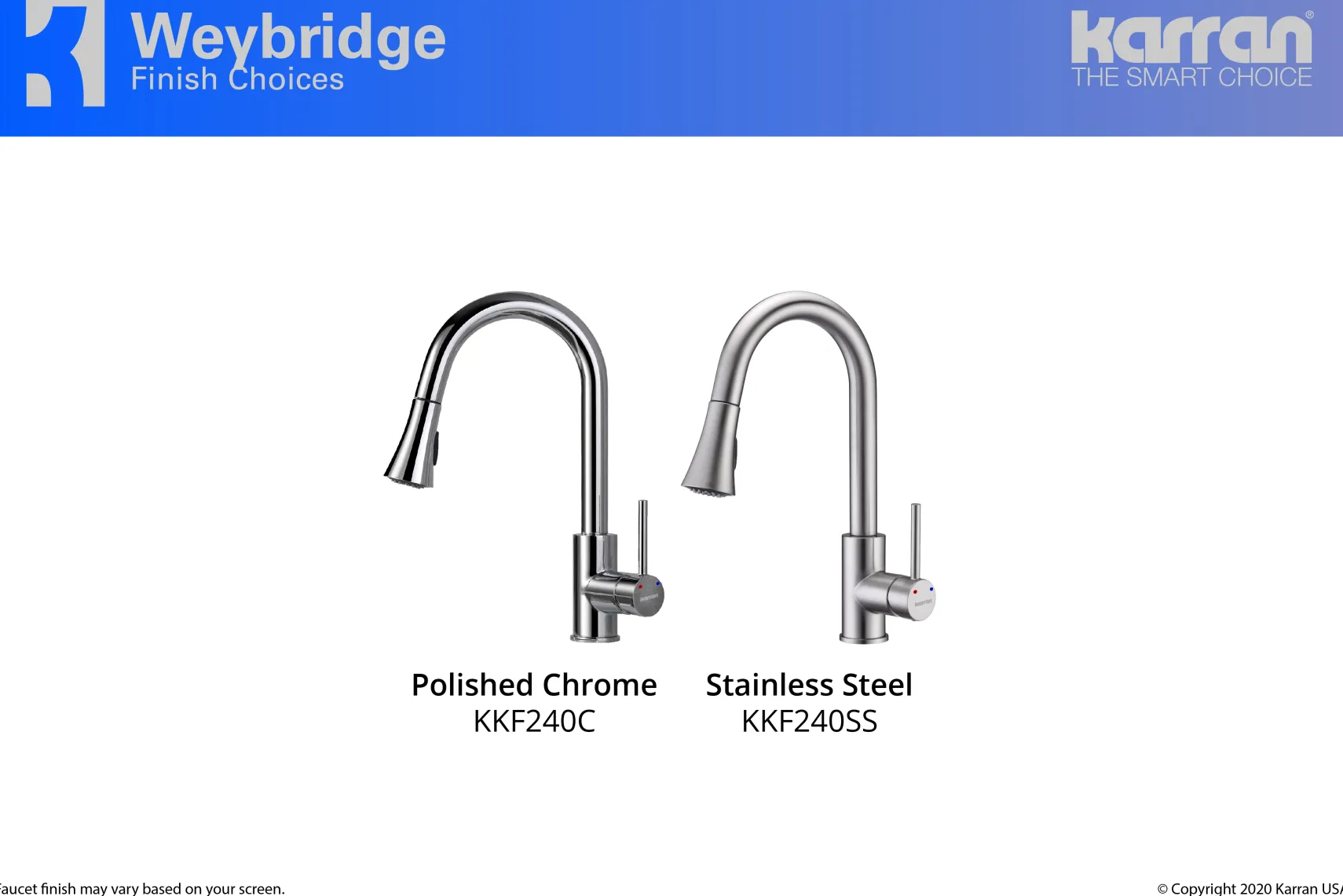Karran Weybridge Single Lever Handle Lead-free Brass ADA Kitchen Faucet, Pull Down, Stainless Steel, KKF240SS