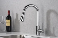 Karran Weybridge Single Lever Handle Lead-free Brass ADA Kitchen Faucet, Pull Down, Chrome, KKF240C