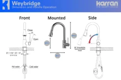 Karran Weybridge Single Lever Handle Lead-free Brass ADA Kitchen Faucet, Pull Down, Chrome, KKF240C