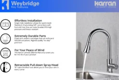 Karran Weybridge Single Lever Handle Lead-free Brass ADA Kitchen Faucet, Pull Down, Chrome, KKF240C