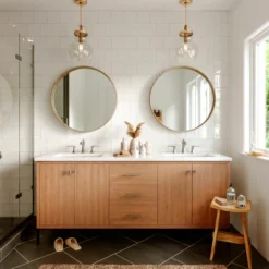 Karran Woodburn 1.2 GPM Double Lever Handle Lead-free Brass ADA Bathroom Faucet, Widespread, Stainless Steel, KBF414SS