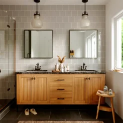 Karran Woodburn 1.2 GPM Double Lever Handle Lead-free Brass ADA Bathroom Faucet, Centerset, Oil Rubbed Bronze, KBF416ORB