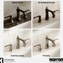 Karran Woodburn 1.2 GPM Double Lever Handle Lead-free Brass ADA Bathroom Faucet, Widespread, Chrome, KBF414C