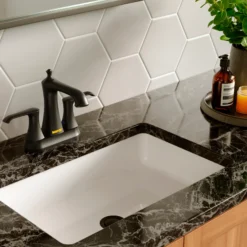 Karran Woodburn 1.2 GPM Double Lever Handle Lead-free Brass ADA Bathroom Faucet, Centerset, Matte Black, KBF416MB
