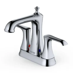 Karran Woodburn 1.2 GPM Double Lever Handle Lead-free Brass ADA Bathroom Faucet, Centerset, Chrome, KBF416C