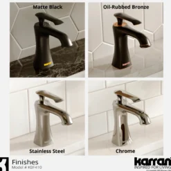 Karran Woodburn 1.2 GPM Single Lever Handle Lead-free Brass ADA Bathroom Faucet, Basin, Matte Black, KBF410MB