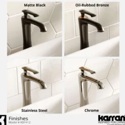 Karran Woodburn 1.2 GPM Single Lever Handle Lead-free Brass ADA Bathroom Faucet, Vessel, Matte Black, KBF412MB