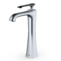 Karran Woodburn 1.2 GPM Single Lever Handle Lead-free Brass ADA Bathroom Faucet, Vessel, Stainless Steel, KBF412SS