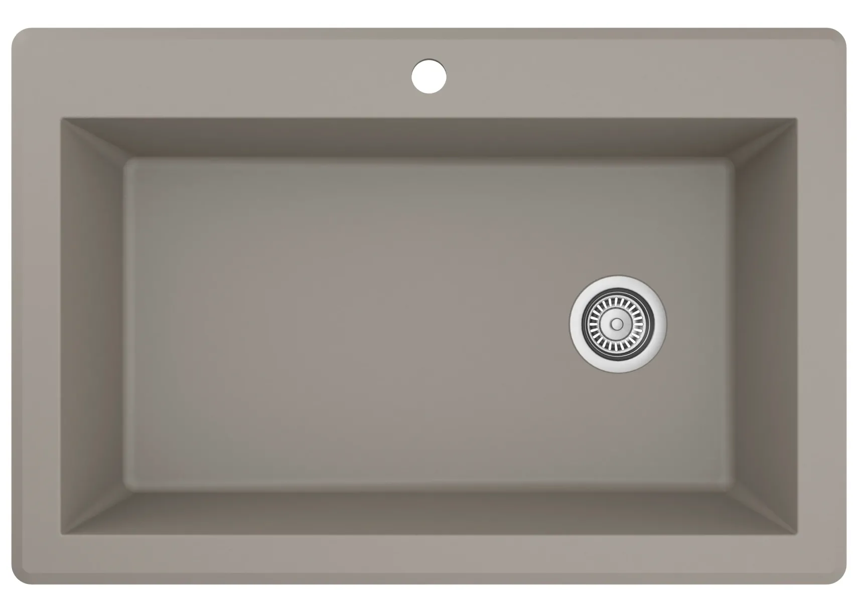 Karran 33" Drop In/Topmount Quartz Composite Kitchen Sink, Concrete, QT-670-CN