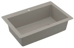 Karran 33" Drop In/Topmount Quartz Composite Kitchen Sink, Concrete, QT-670-CN