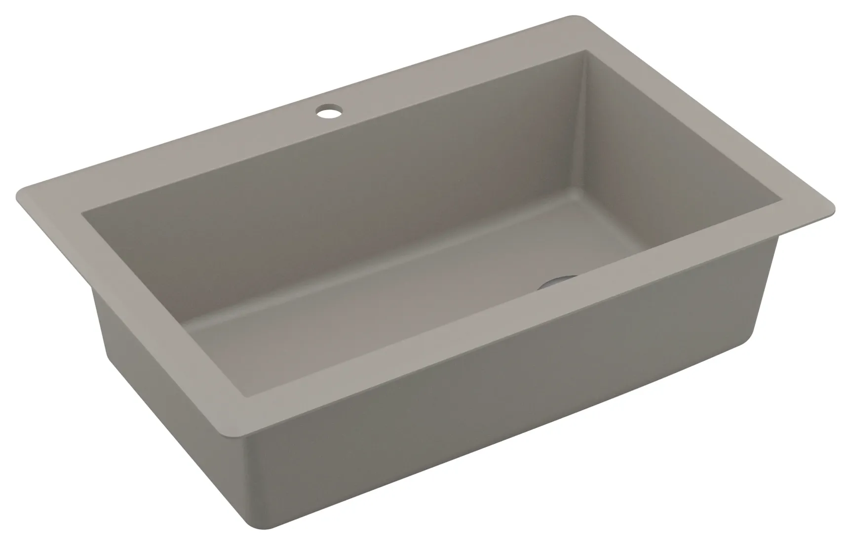 Karran 33" Drop In/Topmount Quartz Composite Kitchen Sink, Concrete, QT-670-CN