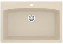 Karran 33" Drop In/Topmount Quartz Composite Kitchen Sink, Bisque, QT-712-BI-PK1
