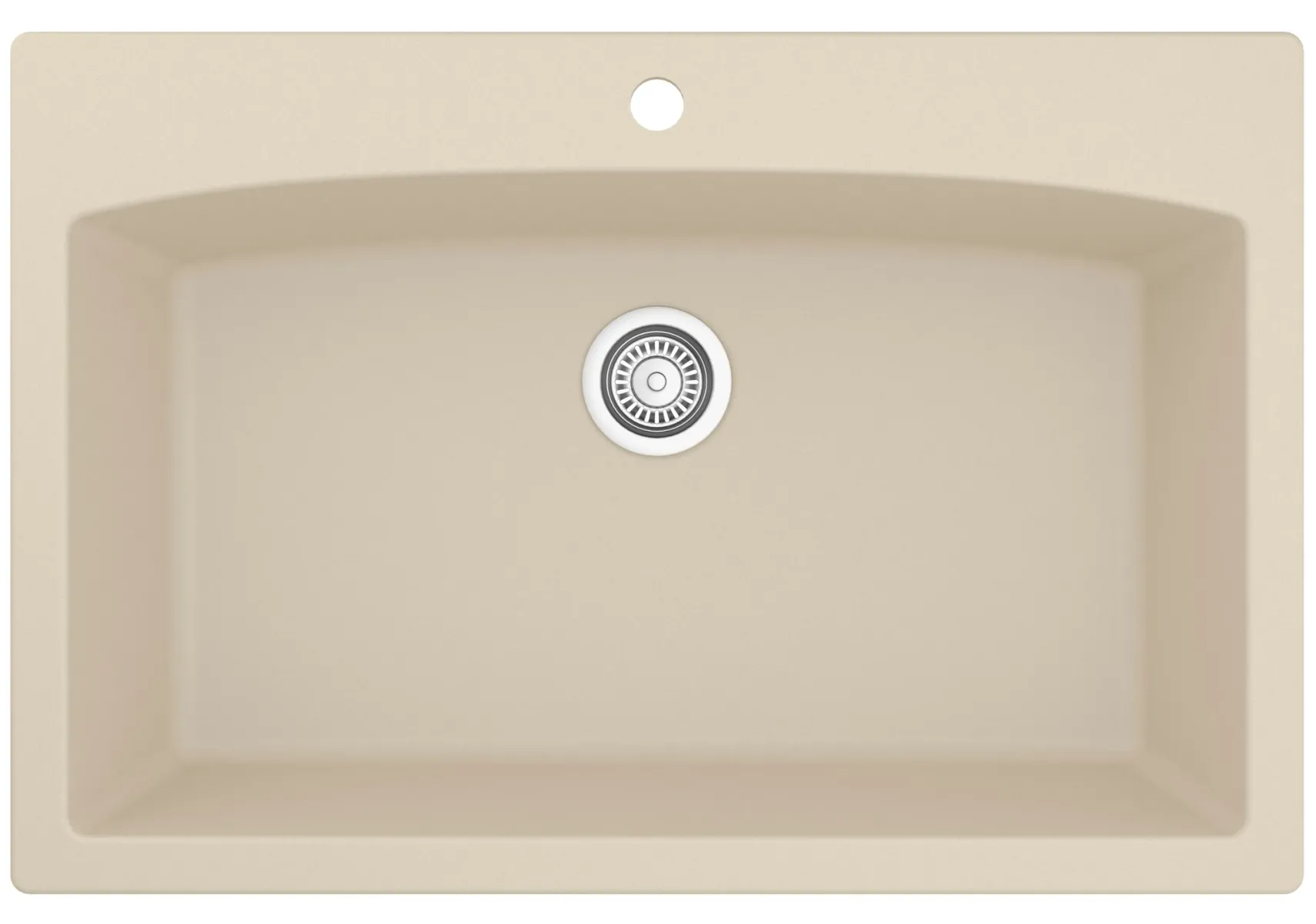 Karran 33" Drop In/Topmount Quartz Composite Kitchen Sink, Bisque, QT-712-BI-PK1