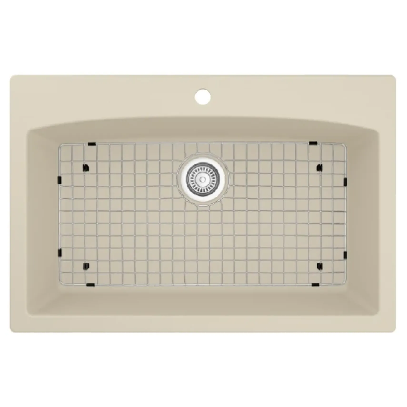 Karran 33" Drop In/Topmount Quartz Composite Kitchen Sink, Bisque, QT-712-BI-PK1