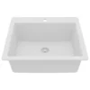 Karran 25" Drop In/Topmount Quartz Composite Kitchen Sink, White, QT-820-WH