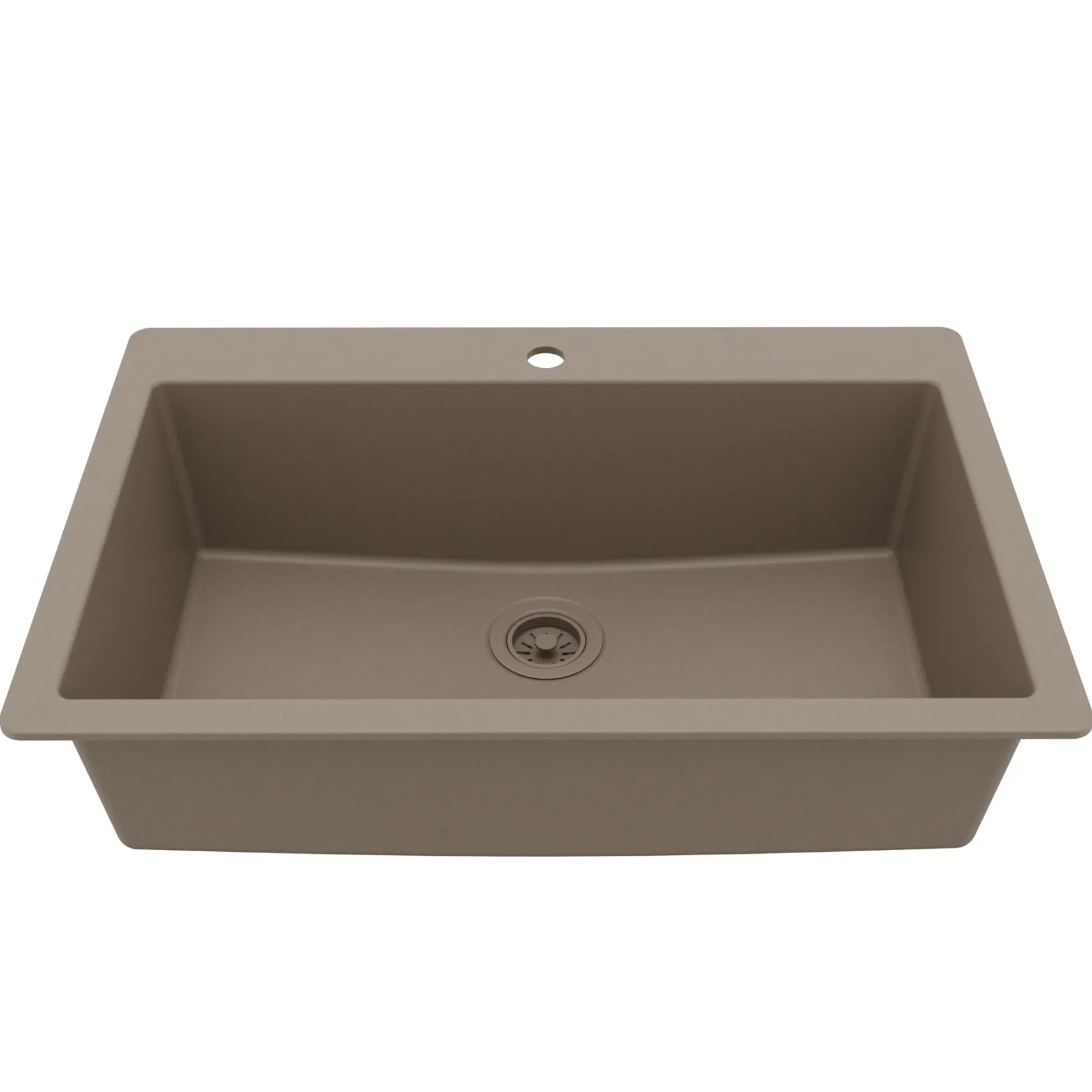 Karran 33" Drop In/Topmount Quartz Composite Kitchen Sink, Concrete, QT-812-CN