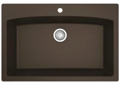 Karran 33" Drop In/Topmount Quartz Composite Kitchen Sink, Brown, QT-712-BR