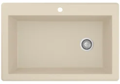 Karran 33" Drop In/Topmount Quartz Composite Kitchen Sink, Bisque, QT-670-BI