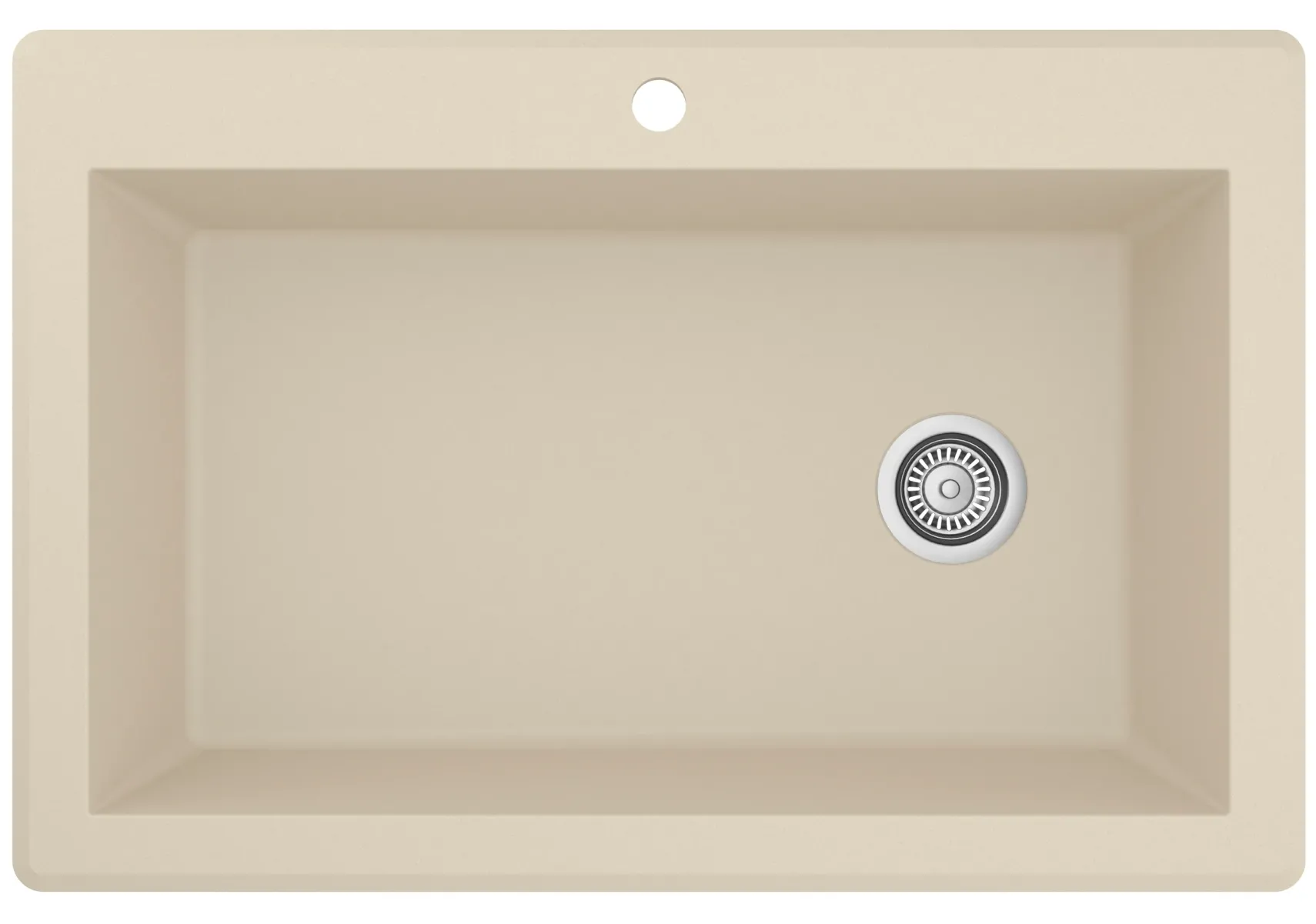 Karran 33" Drop In/Topmount Quartz Composite Kitchen Sink, Bisque, QT-670-BI