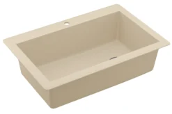 Karran 33" Drop In/Topmount Quartz Composite Kitchen Sink, Bisque, QT-670-BI