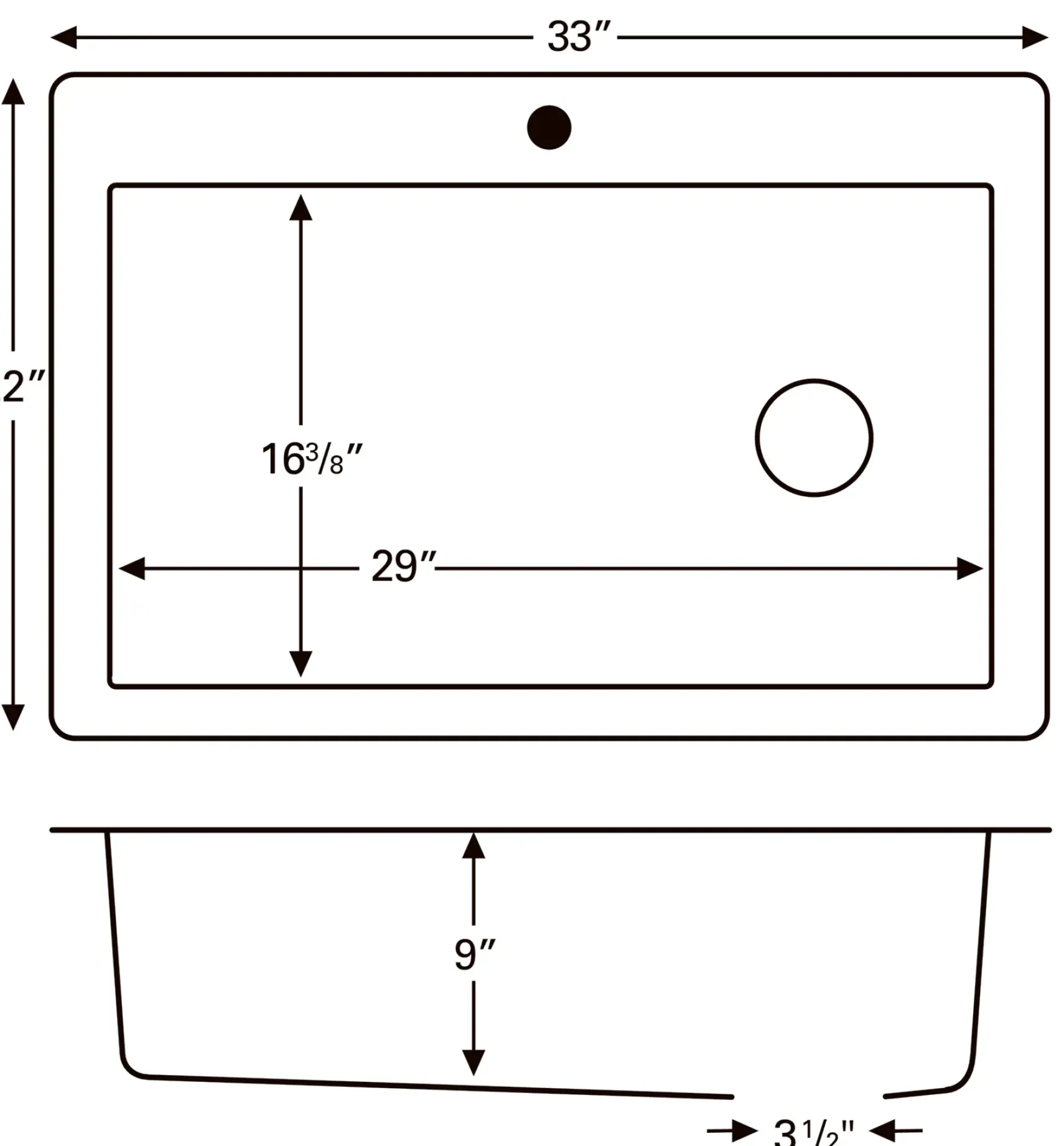 Karran 33" Drop In/Topmount Quartz Composite Kitchen Sink, Bisque, QT-670-BI
