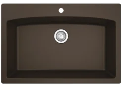 Karran 33" Drop In/Topmount Quartz Composite Kitchen Sink, Brown, QT-712-BR-PK1