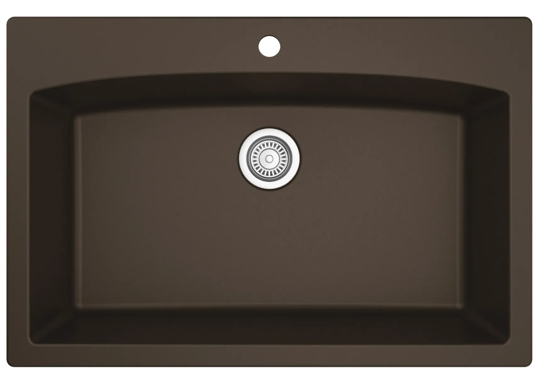 Karran 33" Drop In/Topmount Quartz Composite Kitchen Sink, Brown, QT-712-BR-PK1