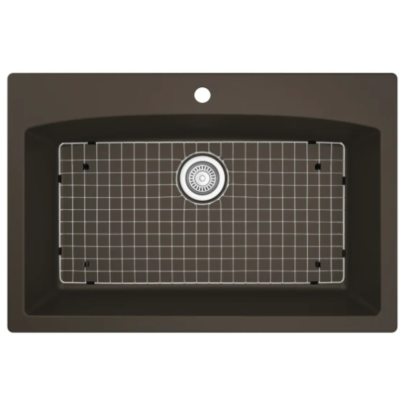 Karran 33" Drop In/Topmount Quartz Composite Kitchen Sink, Brown, QT-712-BR-PK1