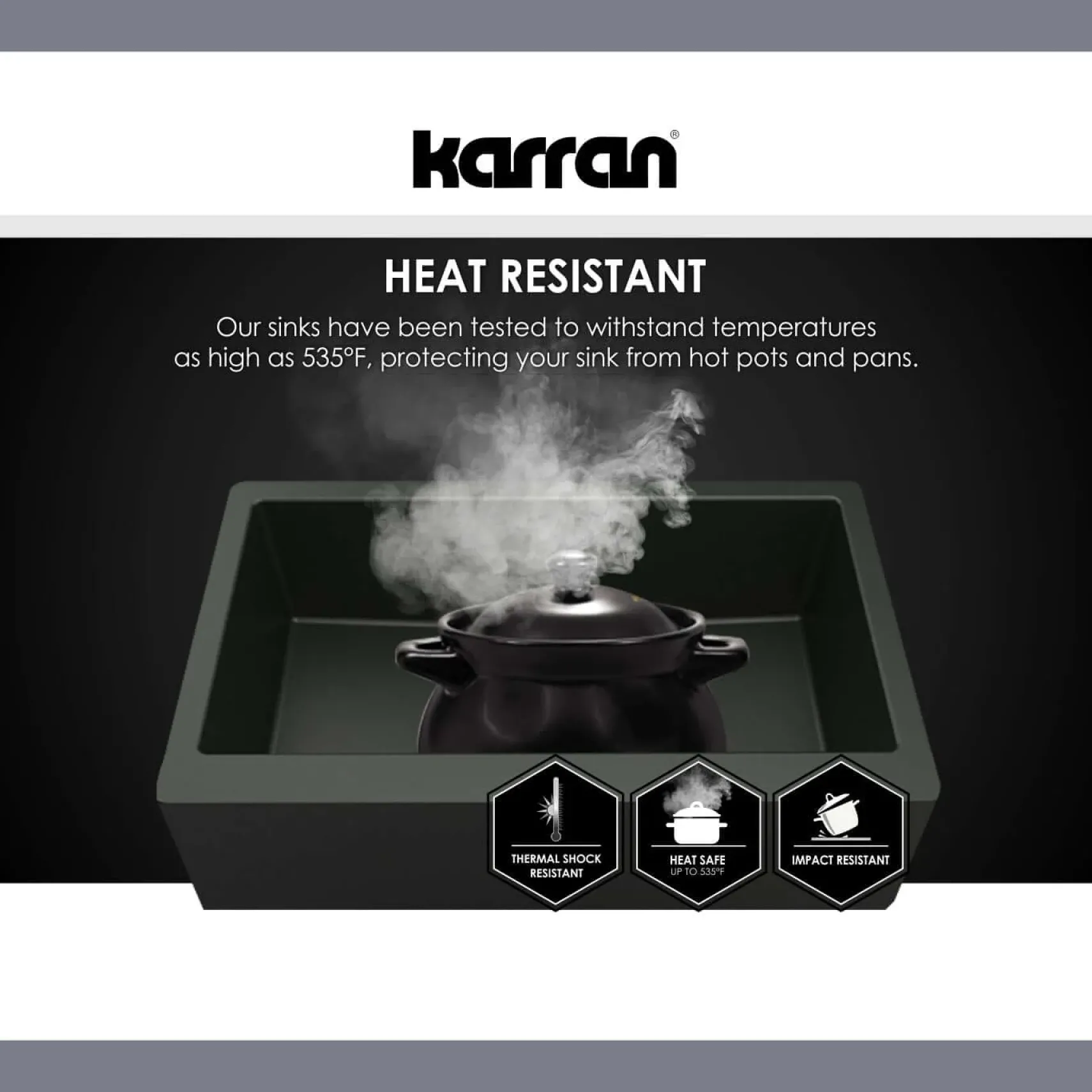 Karran 33" Drop In/Topmount Quartz Composite Kitchen Sink, 60/40 Double Bowl, Concrete, QT-610-CN